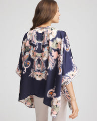 Chico's Accessories Collarless Floral-Paisley Poncho