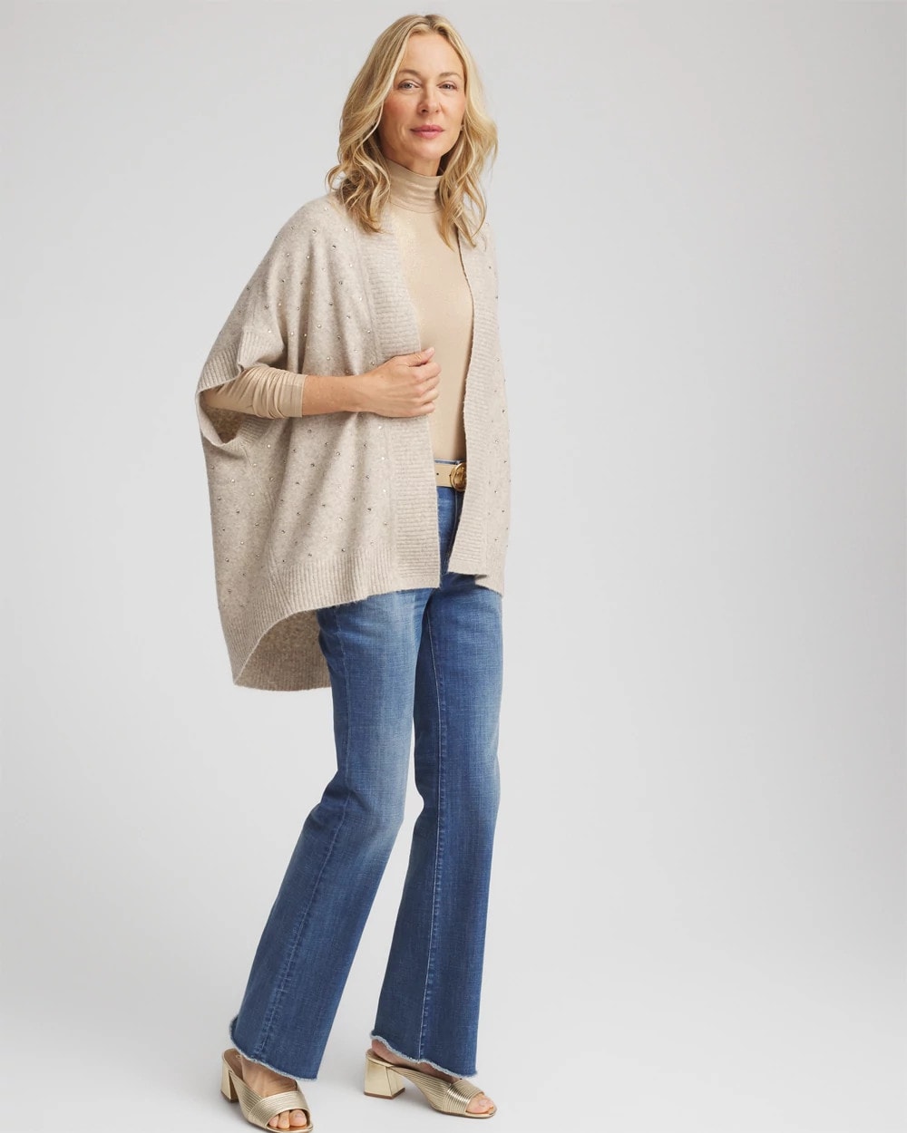 Chico's Accessories Embellished Cocoon Ruana