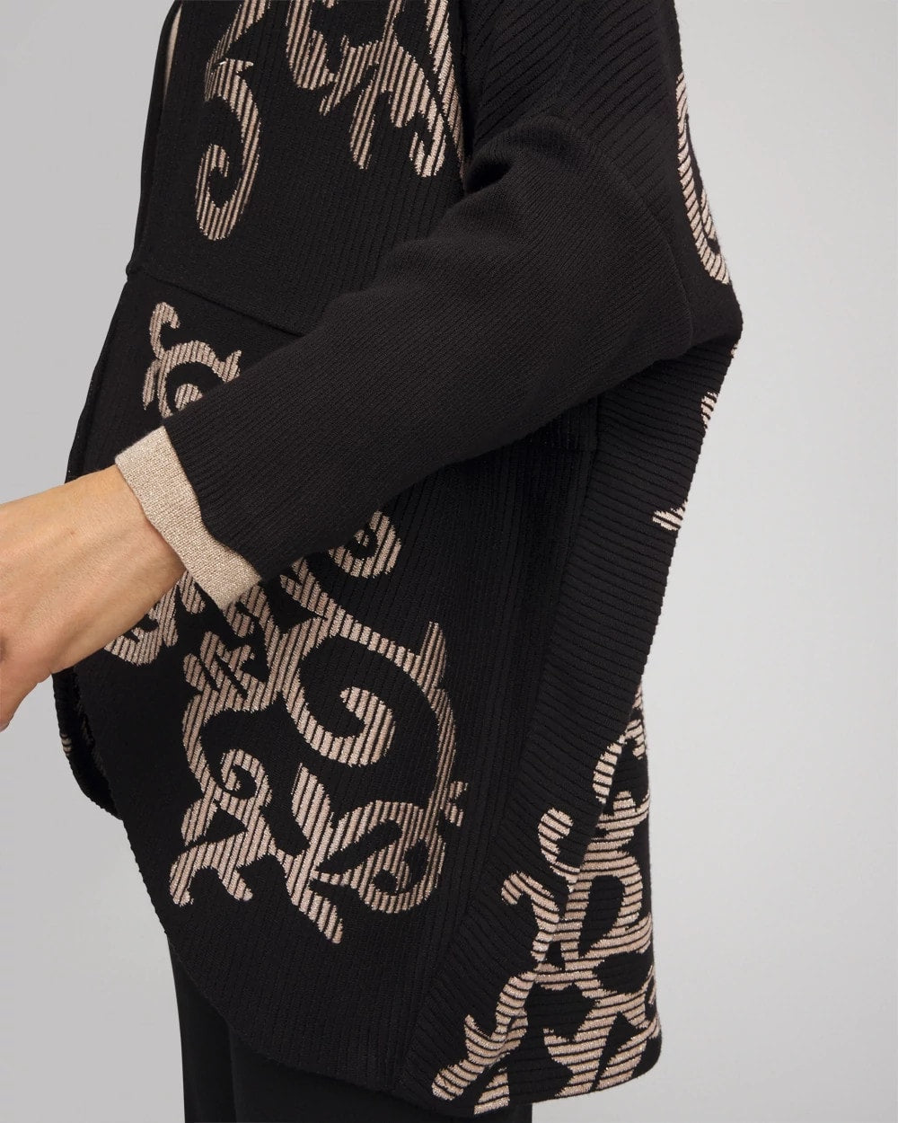 Chico's Accessories Ottoman Jacquard Cocoon Cardigan