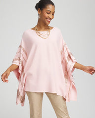Chico's Accessories Sequin Striped Sweater Poncho