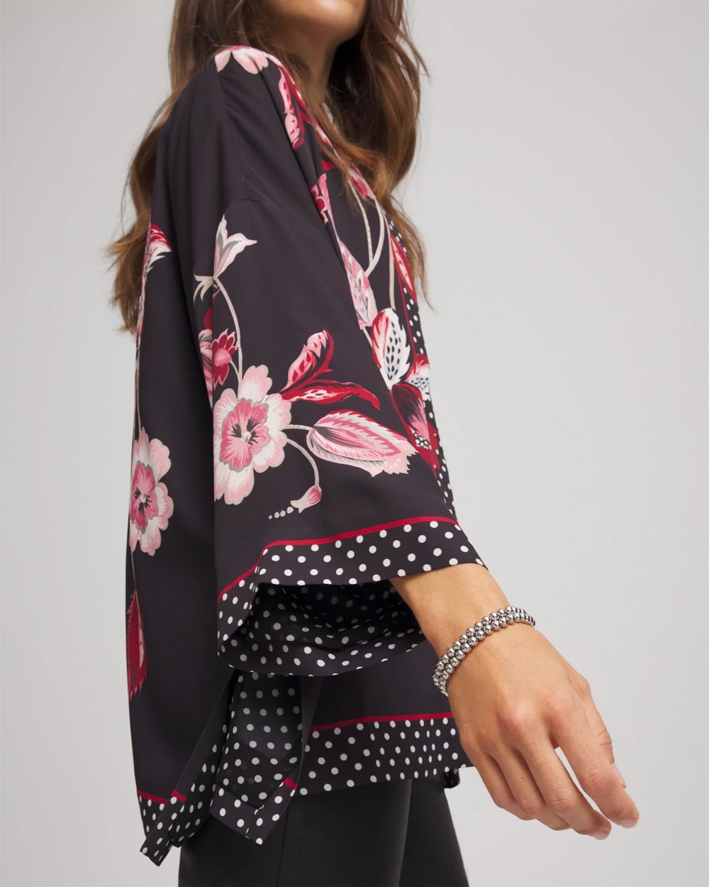 Chico's Accessories Short Floral Kimono