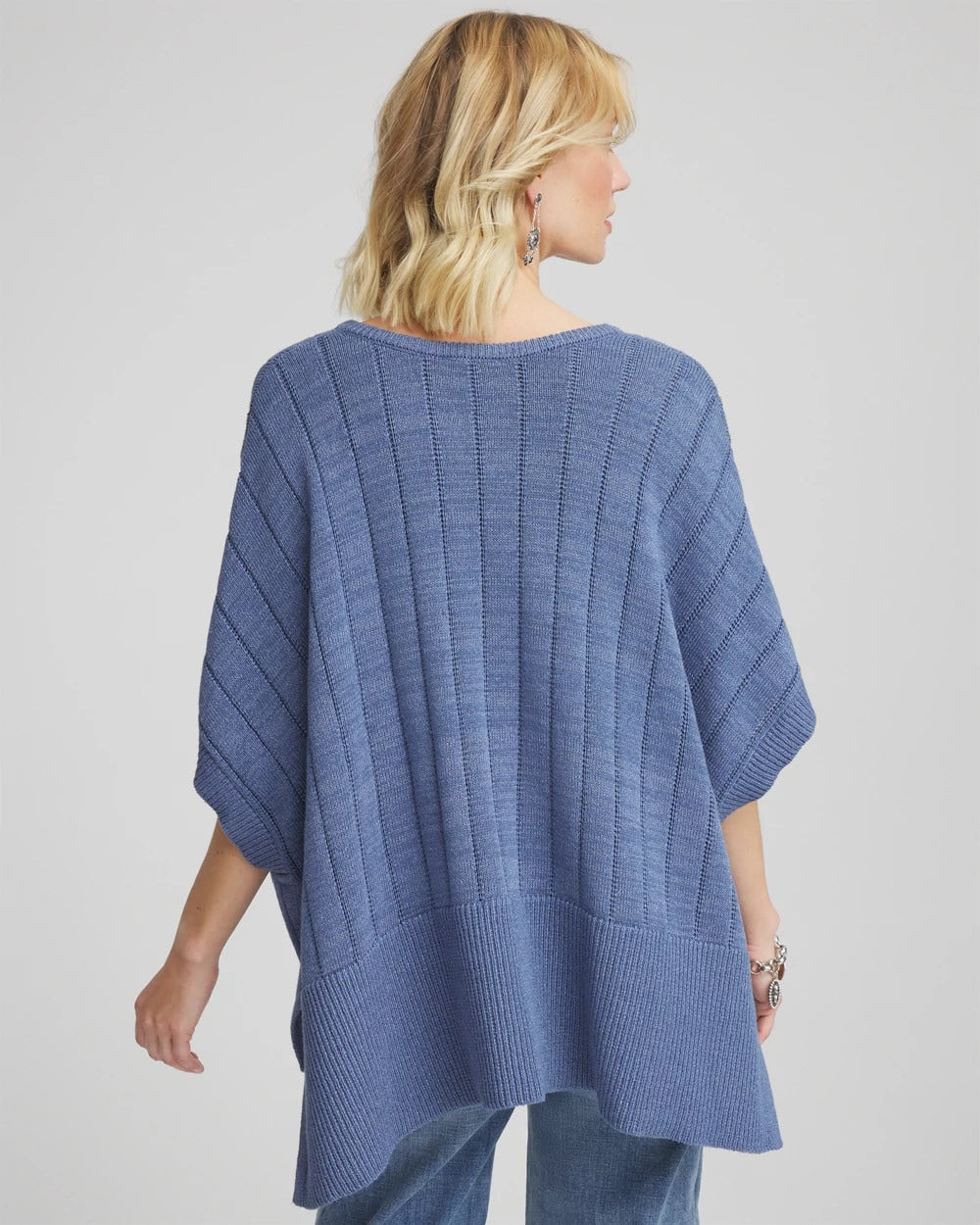 Chico's Accessories Open-Knit Splitneck Poncho