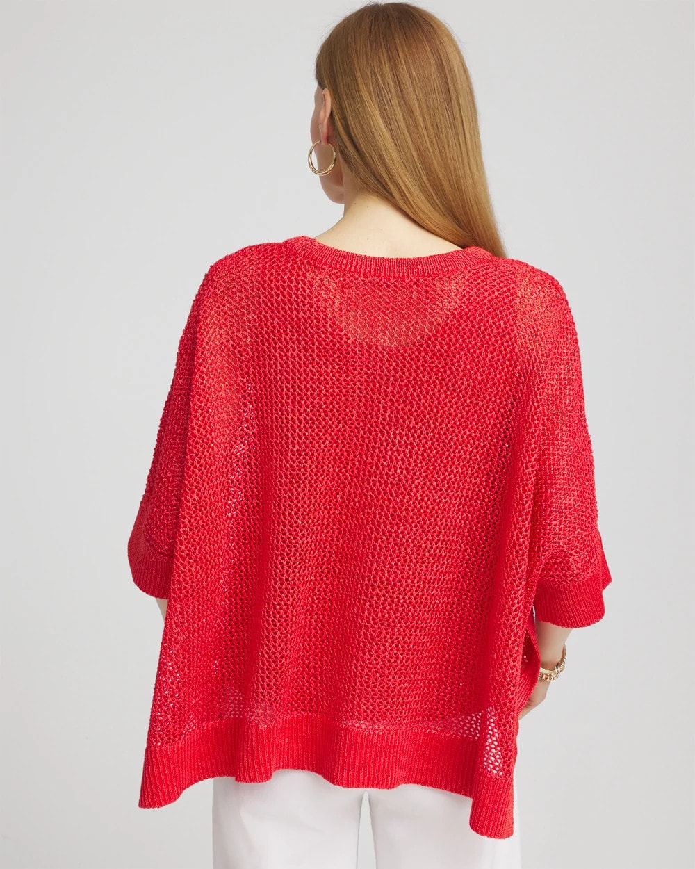Chico's Accessories Sequin Open Knit Poncho