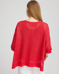 Chico's Accessories Sequin Open Knit Poncho