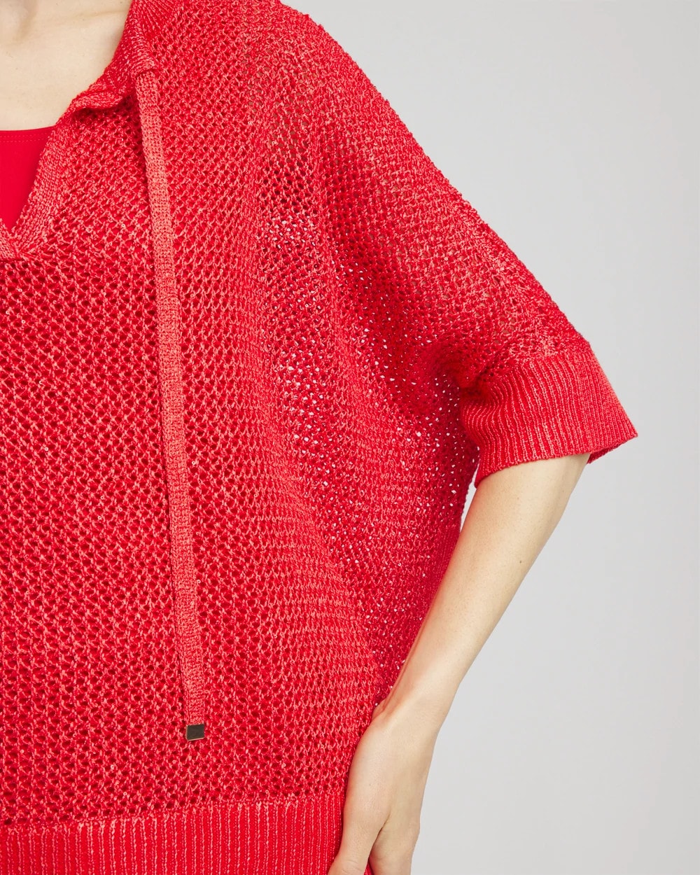 Chico's Accessories Sequin Open Knit Poncho
