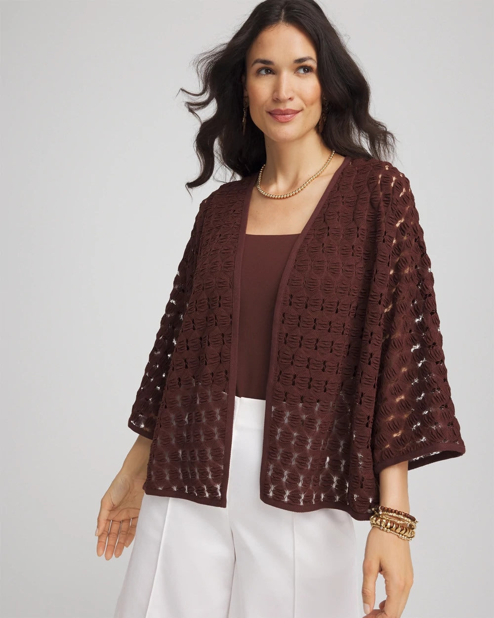 Chico's Accessories Short Woven Kimono