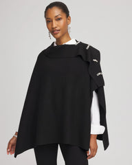 Chico's Accessories Embellished Bow Poncho