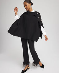 Chico's Accessories Embellished Bow Poncho