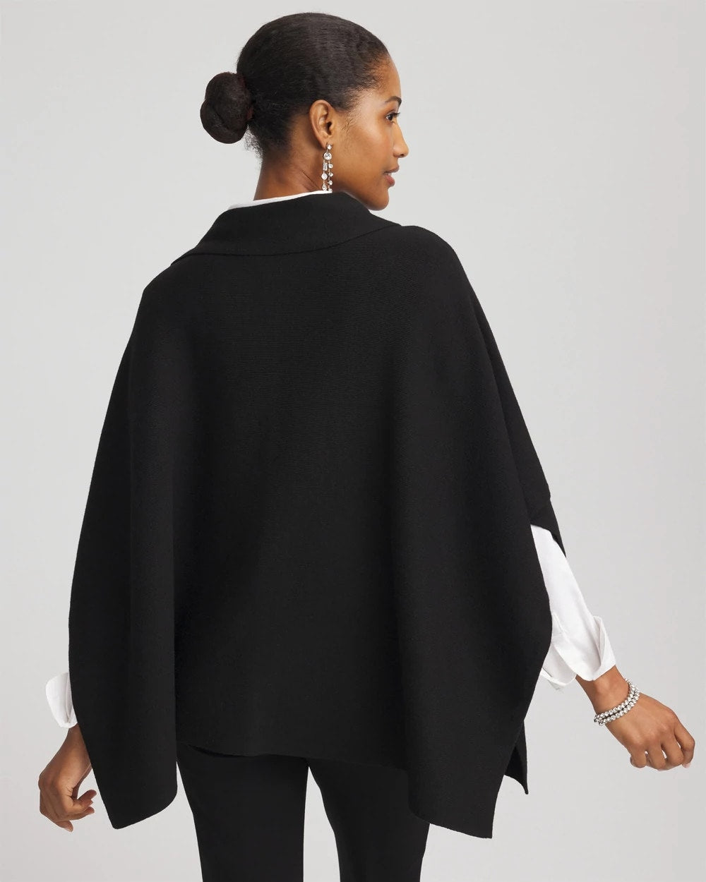 Chico's Accessories Embellished Bow Poncho