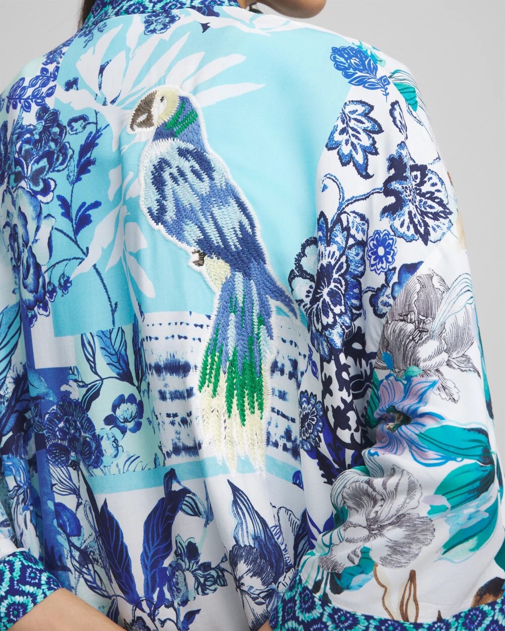 Chico's Accessories Island Motif Long Kimono