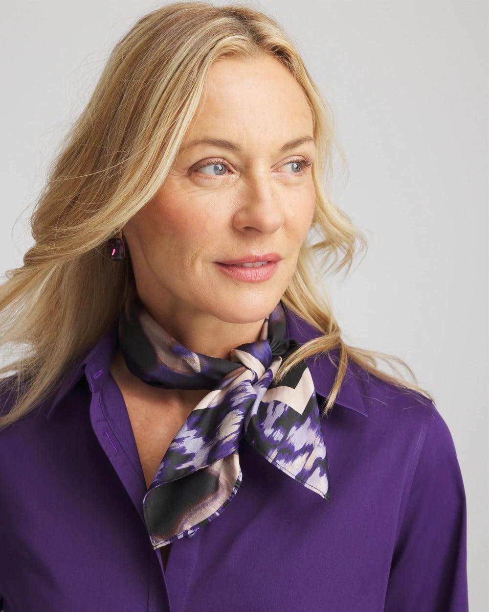 Chico's Accessories Fjord Flora Square Neckerchief Scarf