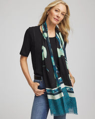 Chico's Accessories Glacier Colorblock Oblong Scarf