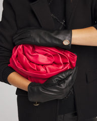 Chico's Accessories Leather Button Detail Gloves