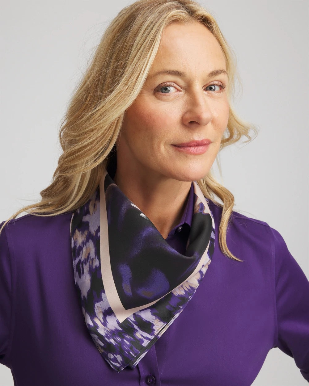 Chico's Accessories Fjord Flora Square Neckerchief Scarf