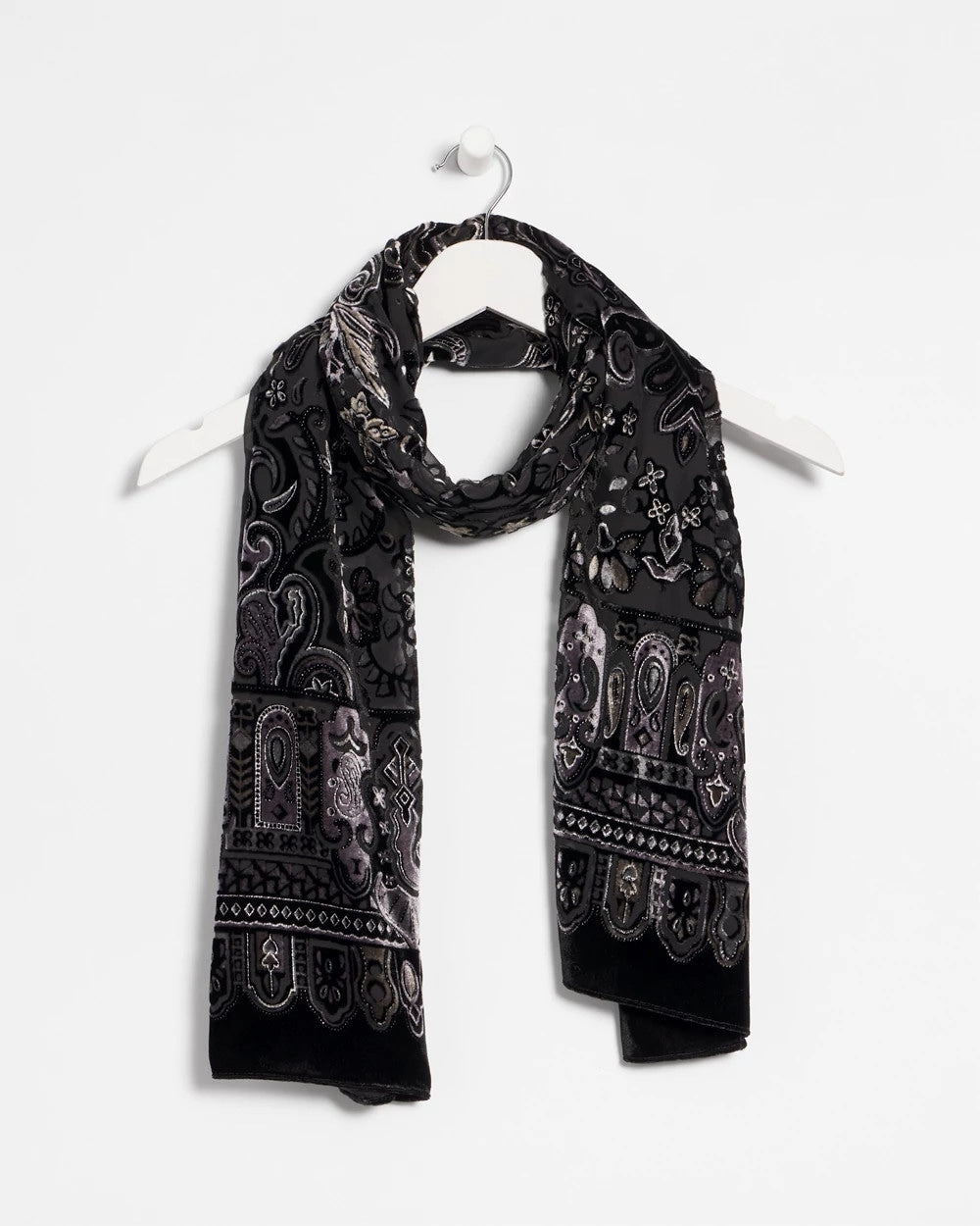 Chico's Accessories Velvet Burnout Oblong Scarf