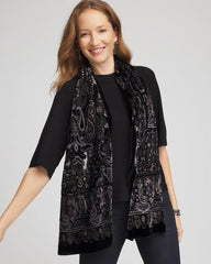 Chico's Accessories Velvet Burnout Oblong Scarf