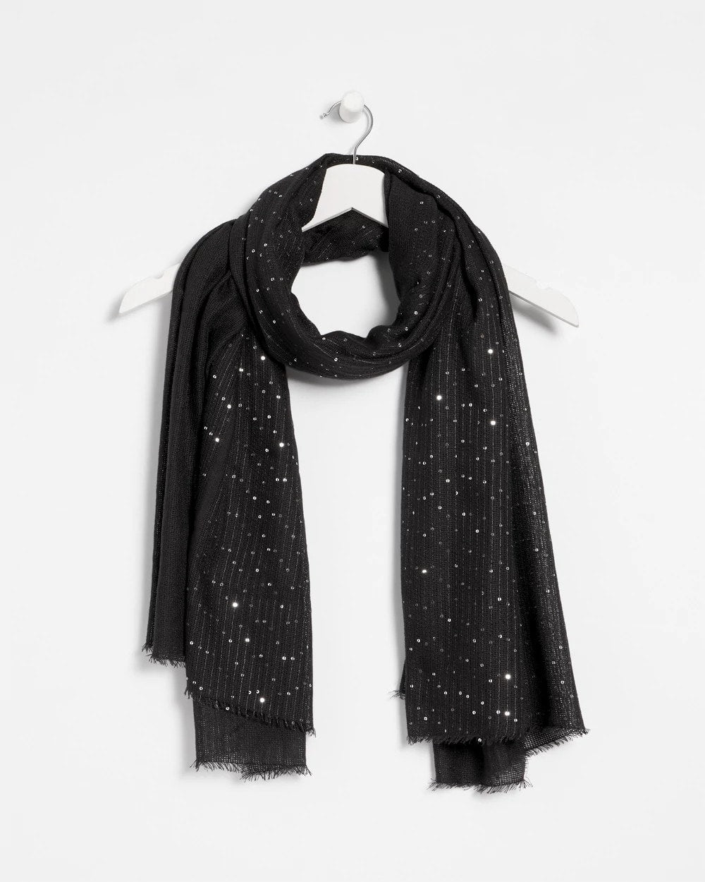 Chico's Accessories Metallic Stripe Oblong Scarf