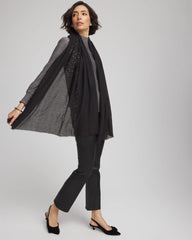 Chico's Accessories Metallic Stripe Oblong Scarf
