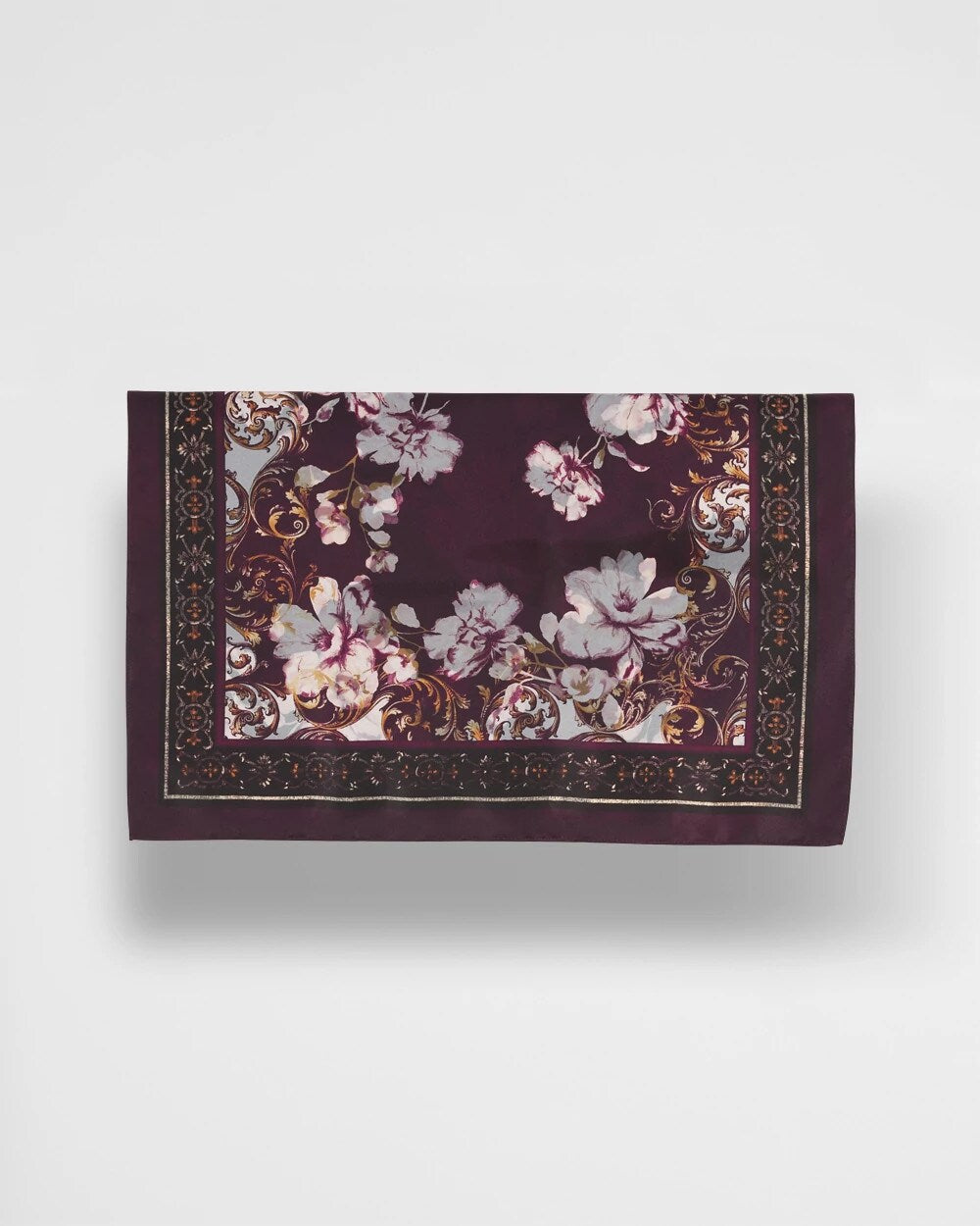 Chico's Accessories Frosty Floral Square Neckerchief Scarf