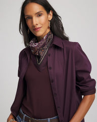 Chico's Accessories Frosty Floral Square Neckerchief Scarf