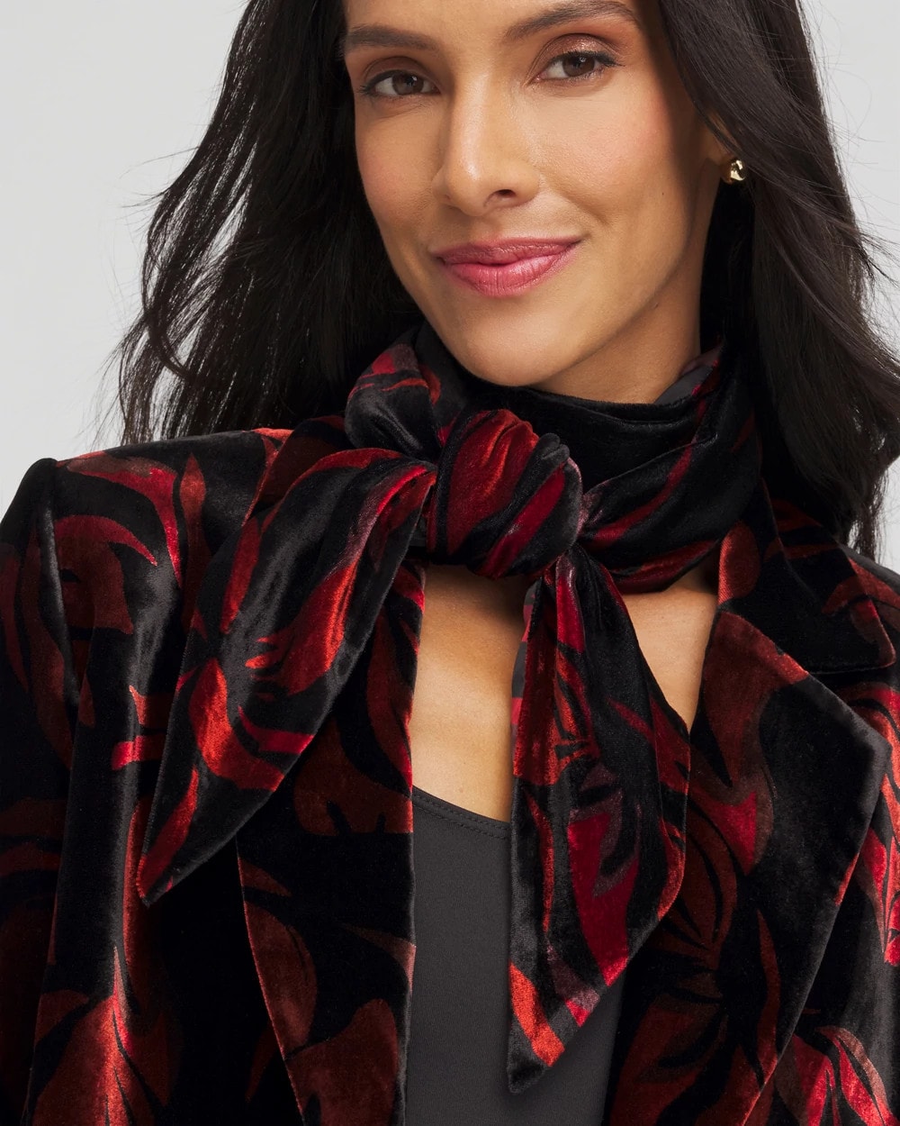 Chico's Accessories Velvet Rose Skinny Scarf