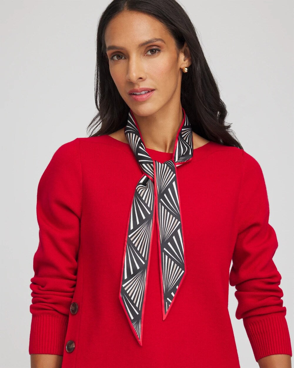 Chico's Accessories Abstract Reversible Skinny Scarf