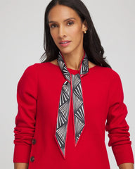 Chico's Accessories Abstract Reversible Skinny Scarf