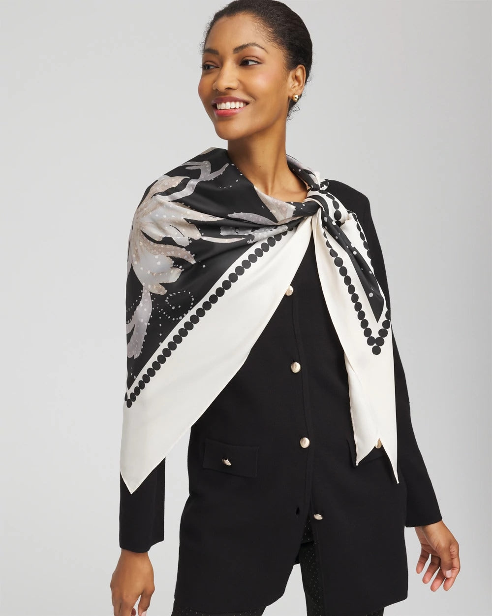 Chico's Accessories Printed Triangle Neckerchief Scarf