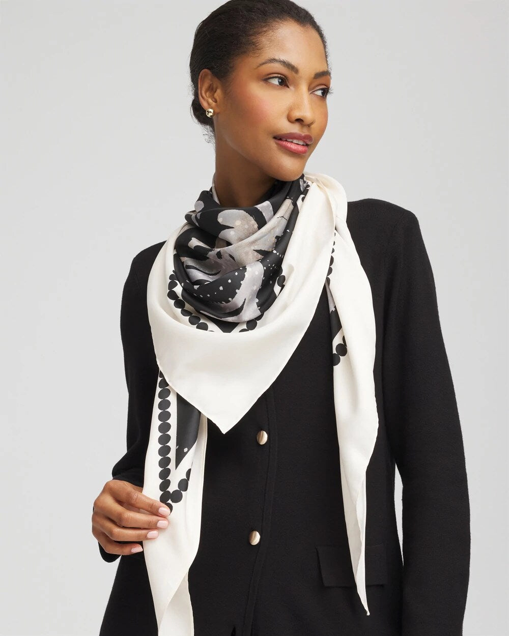 Chico's Accessories Printed Triangle Neckerchief Scarf