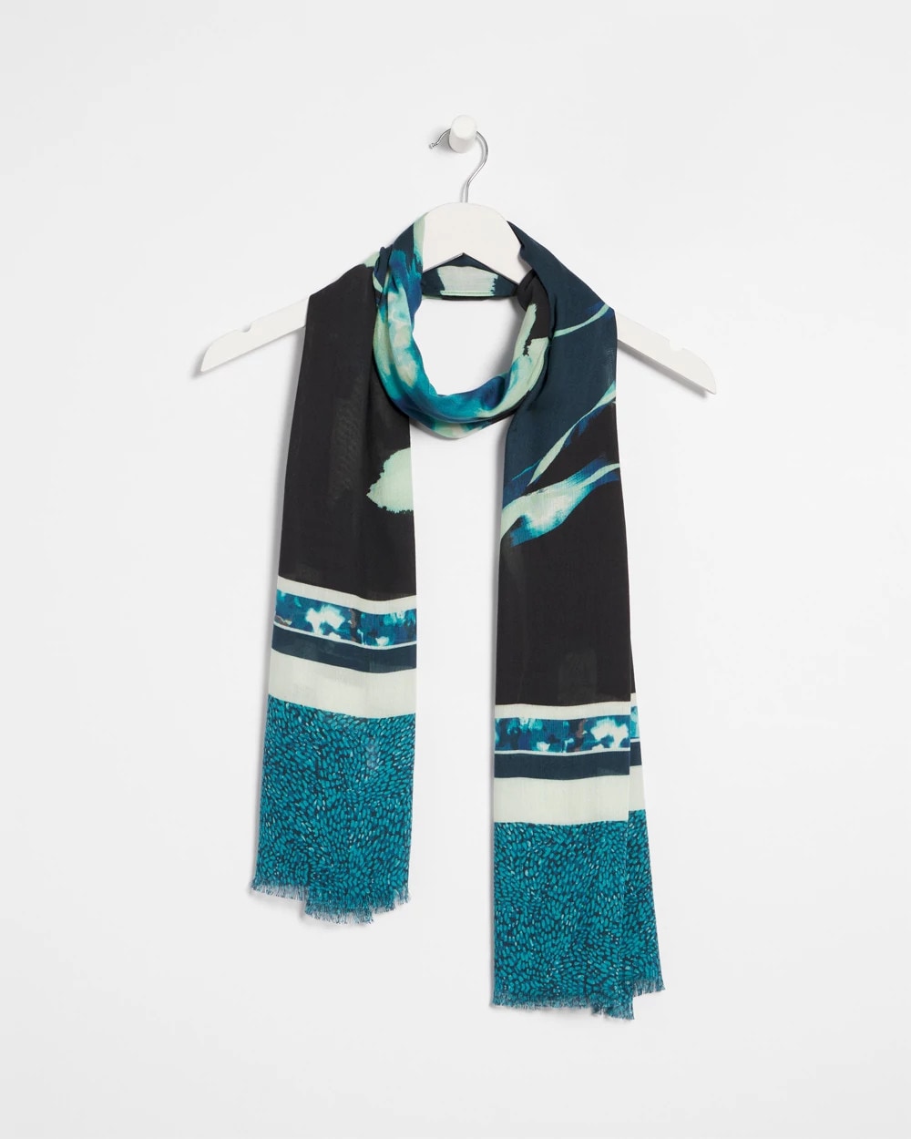 Chico's Accessories Glacier Colorblock Oblong Scarf