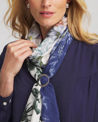 Chico's Accessories Silvertone Scarf Ring