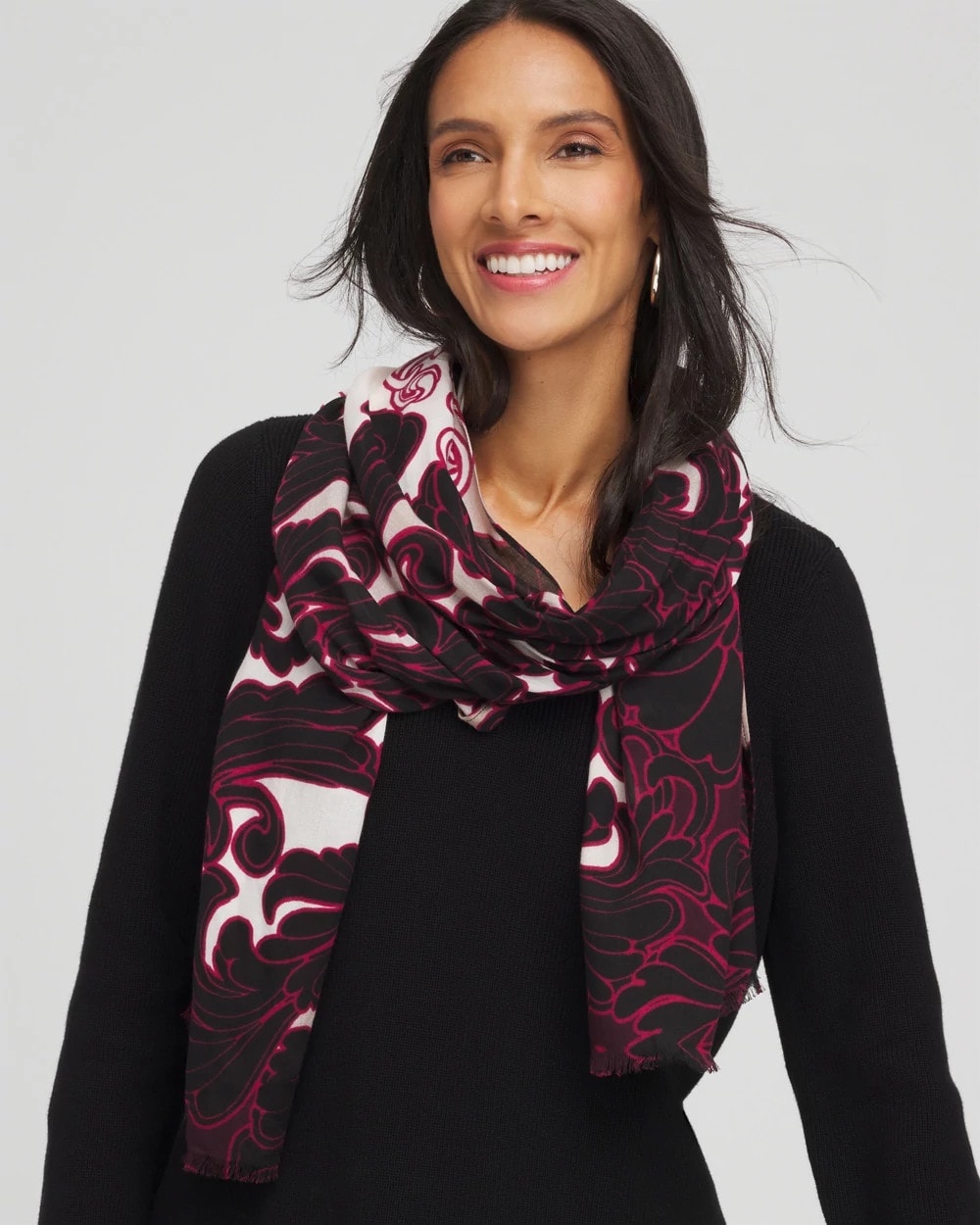 Chico's Accessories Maude Medallion Oblong Scarf