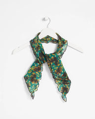 Chico's Accessories Printed Woven Ruffled Neck Scarf