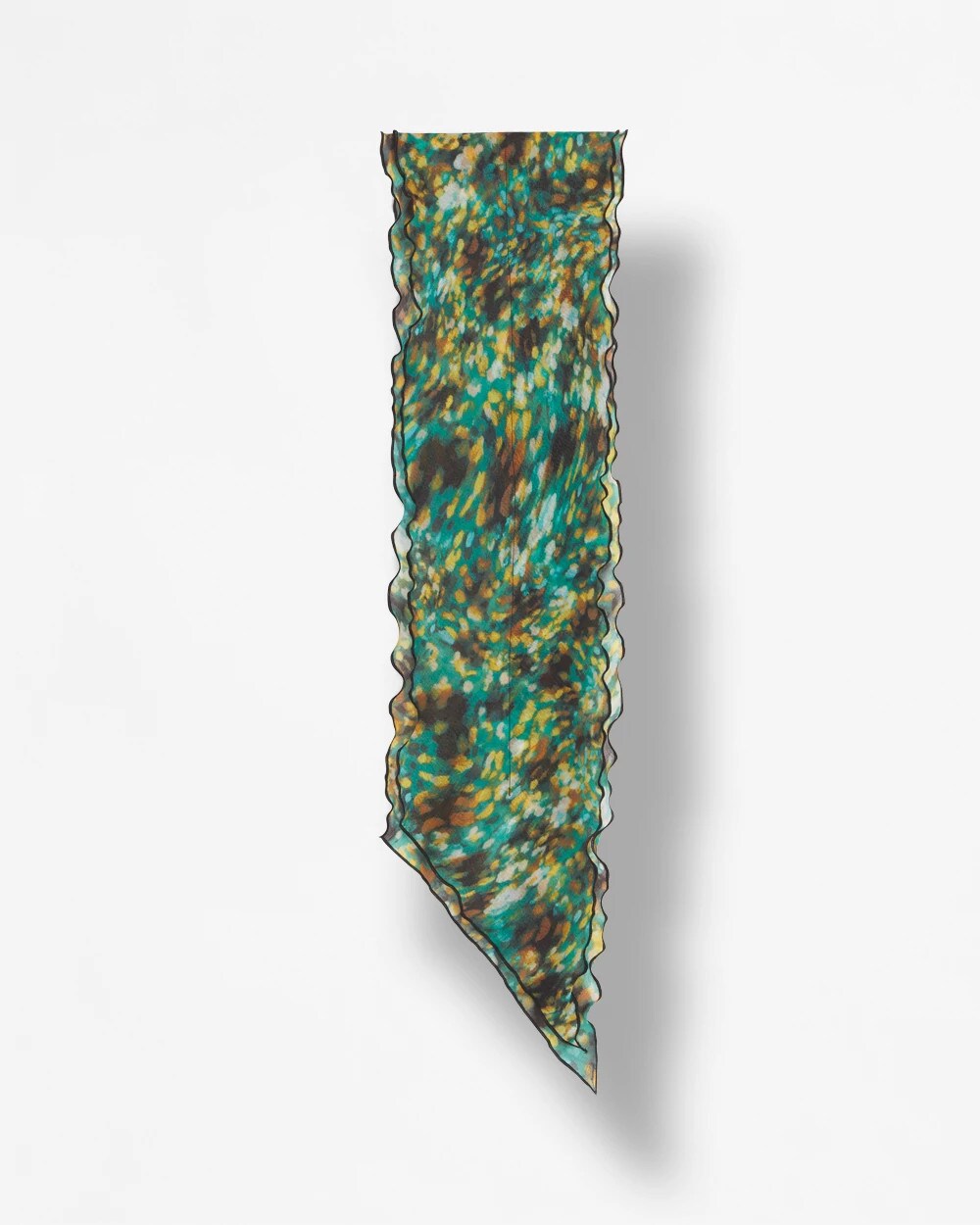 Chico's Accessories Printed Woven Ruffled Neck Scarf
