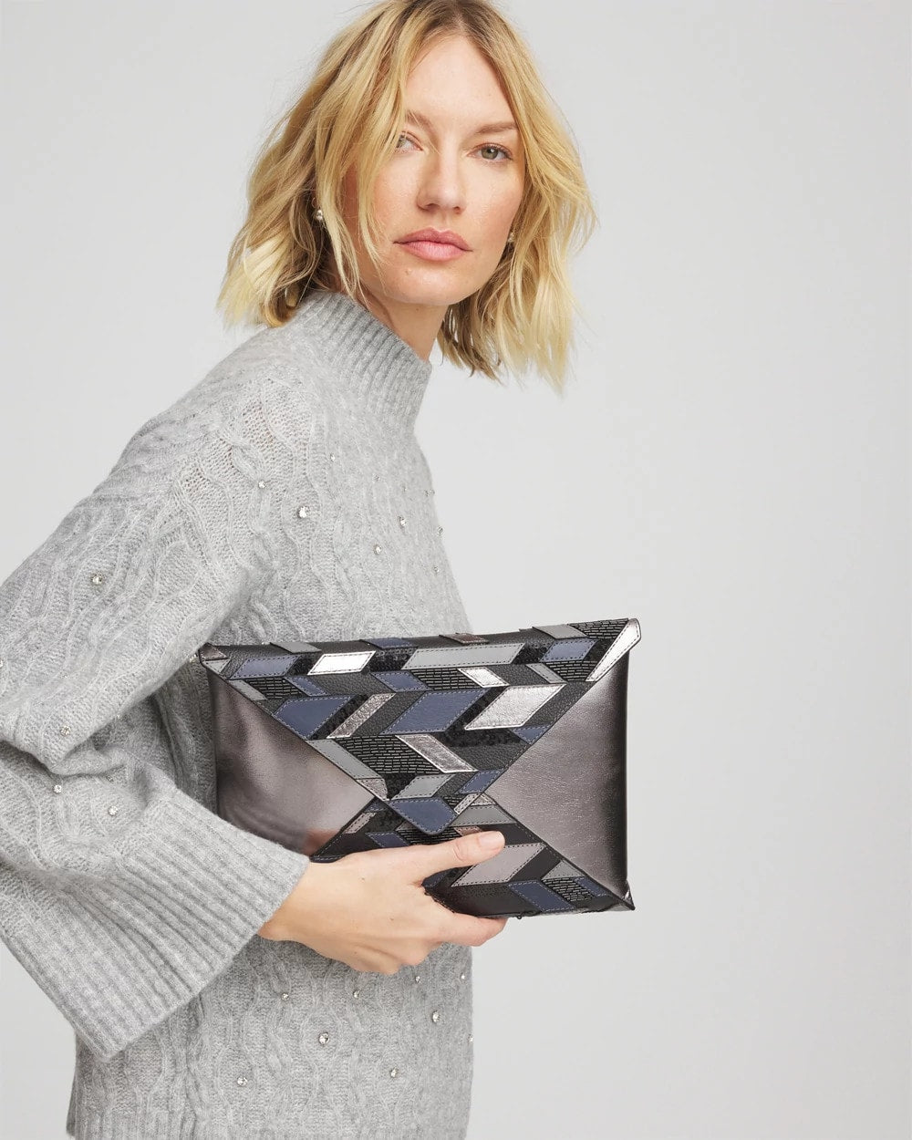 Chico's Accessories Embellished Envelope Clutch