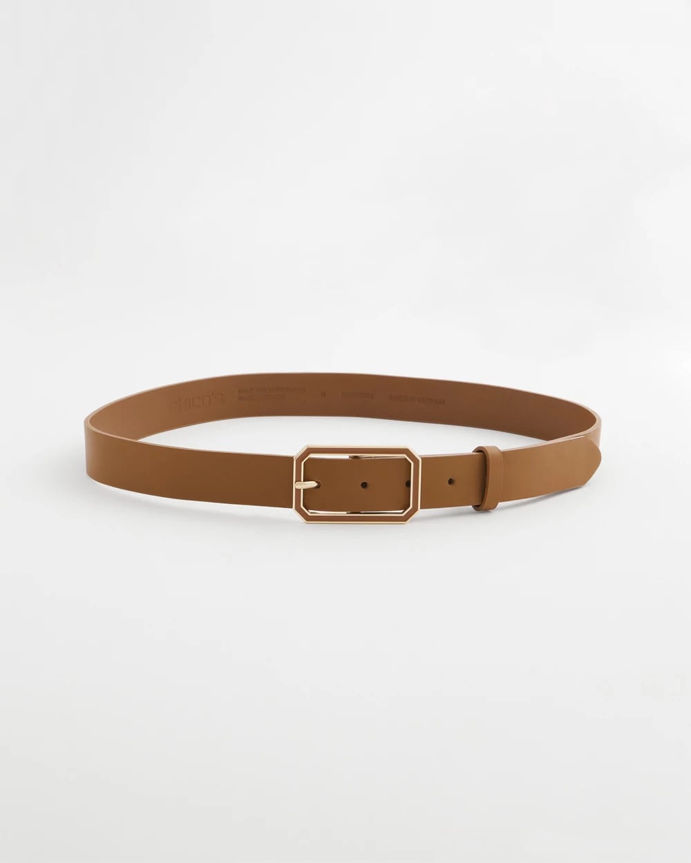 Chico's Accessories Cognac Enamel Buckle Trouser Belt
