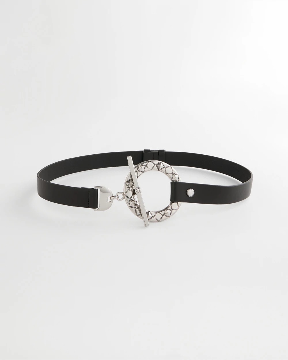 Chico's Accessories Silver Toggle Trouser Belt