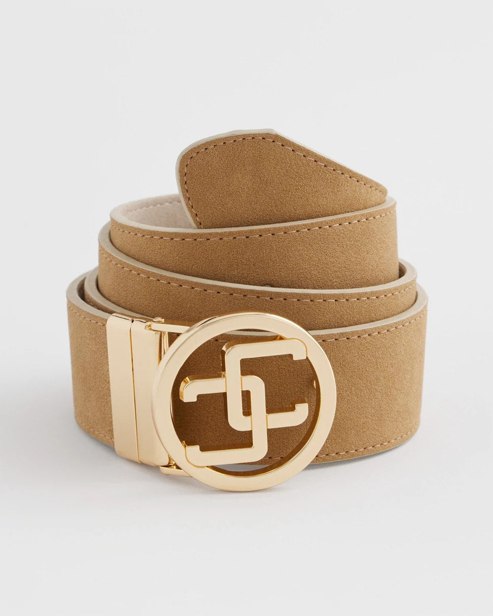 Chico's Accessories Faux Suede Reversible Chico's Logo Trouser Belt