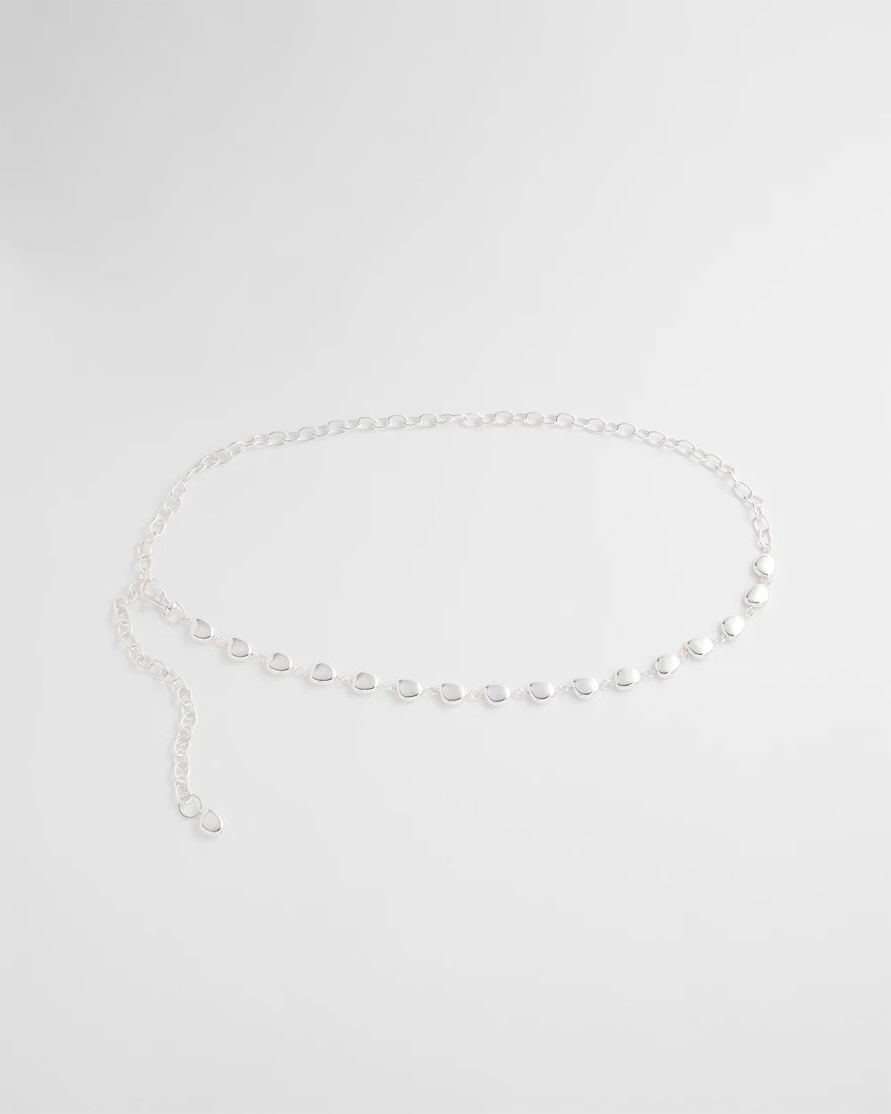 Chico's Accessories Silvertone Pebble Chain Belt