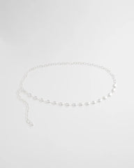 Chico's Accessories Silvertone Pebble Chain Belt