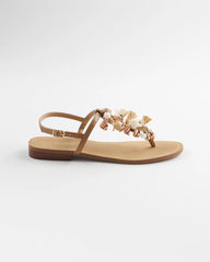 Chico's Accessories Beach Seashell T-Strap Sandals