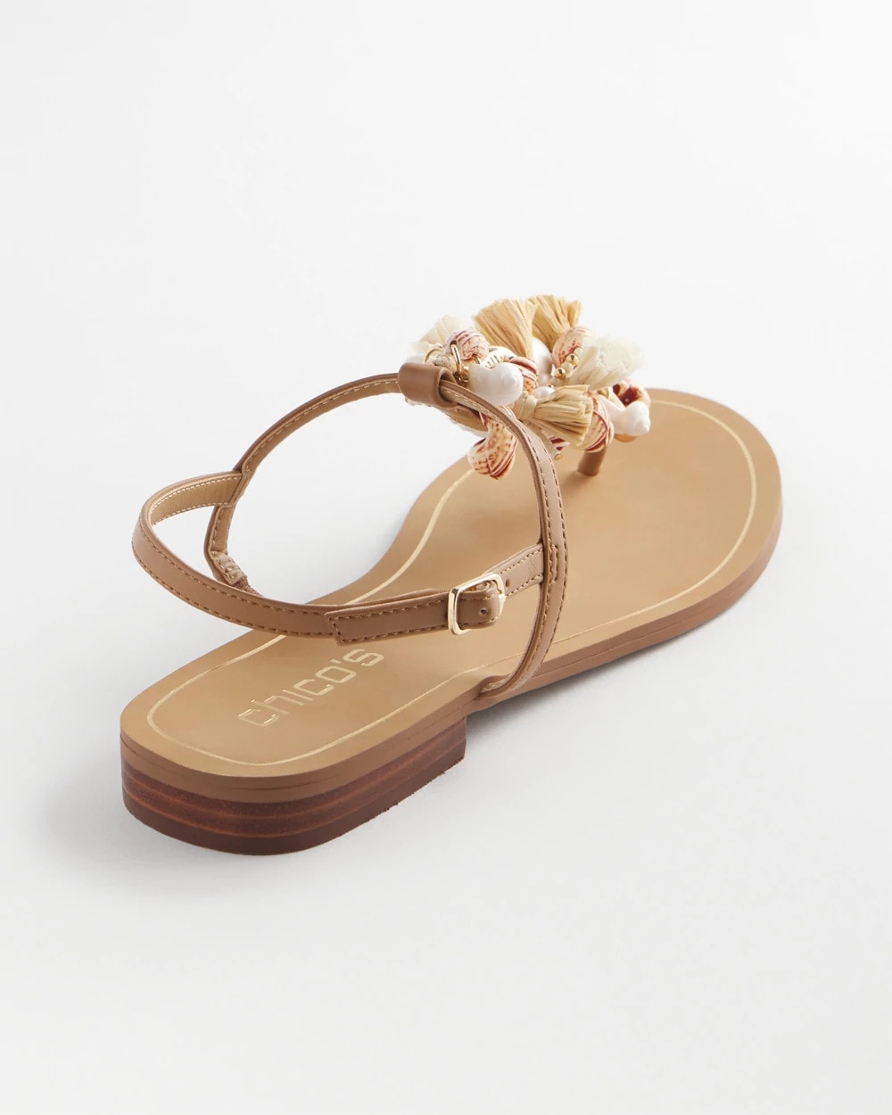 Chico's Accessories Beach Seashell T-Strap Sandals