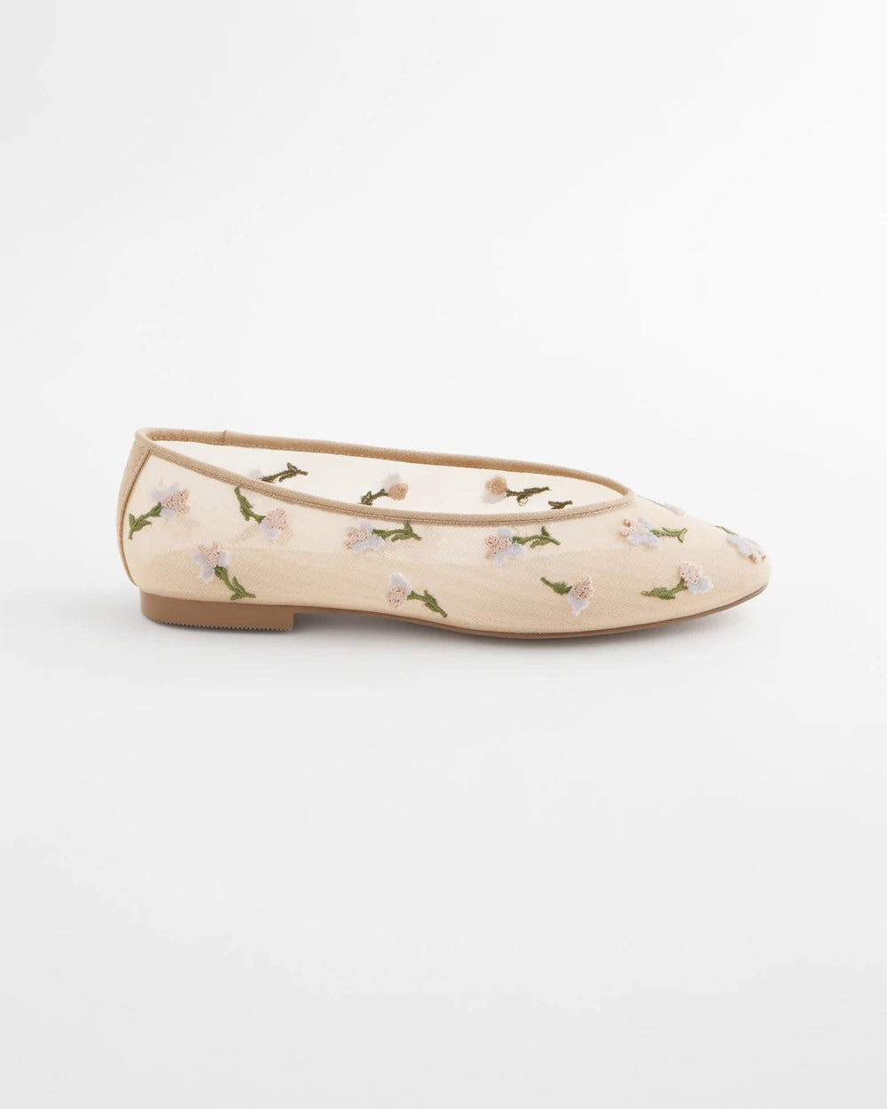 Chico's Accessories Orchid Embroidered Ballet Flats