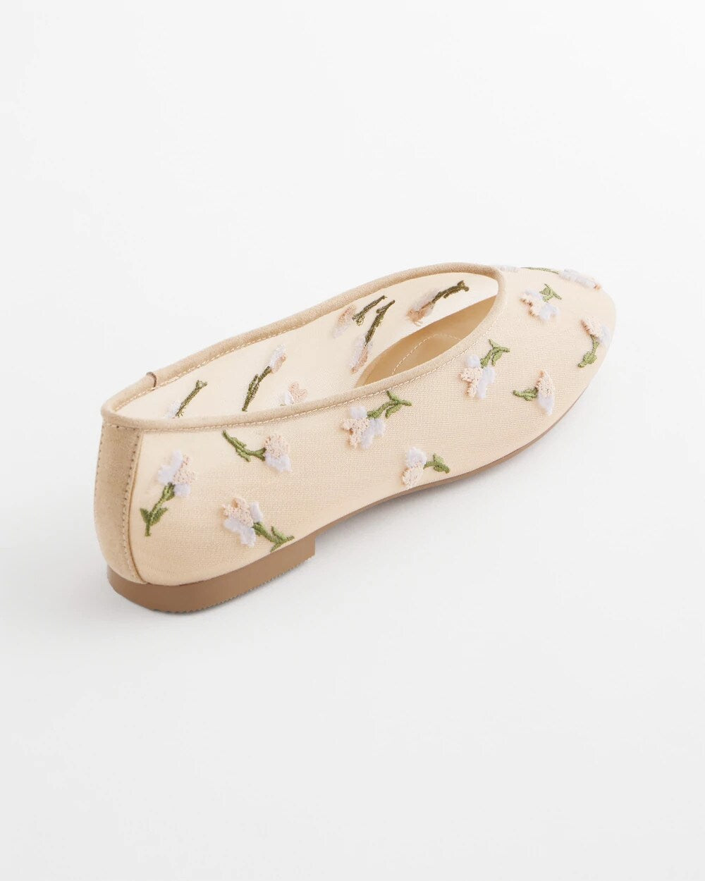 Chico's Accessories Orchid Embroidered Ballet Flats
