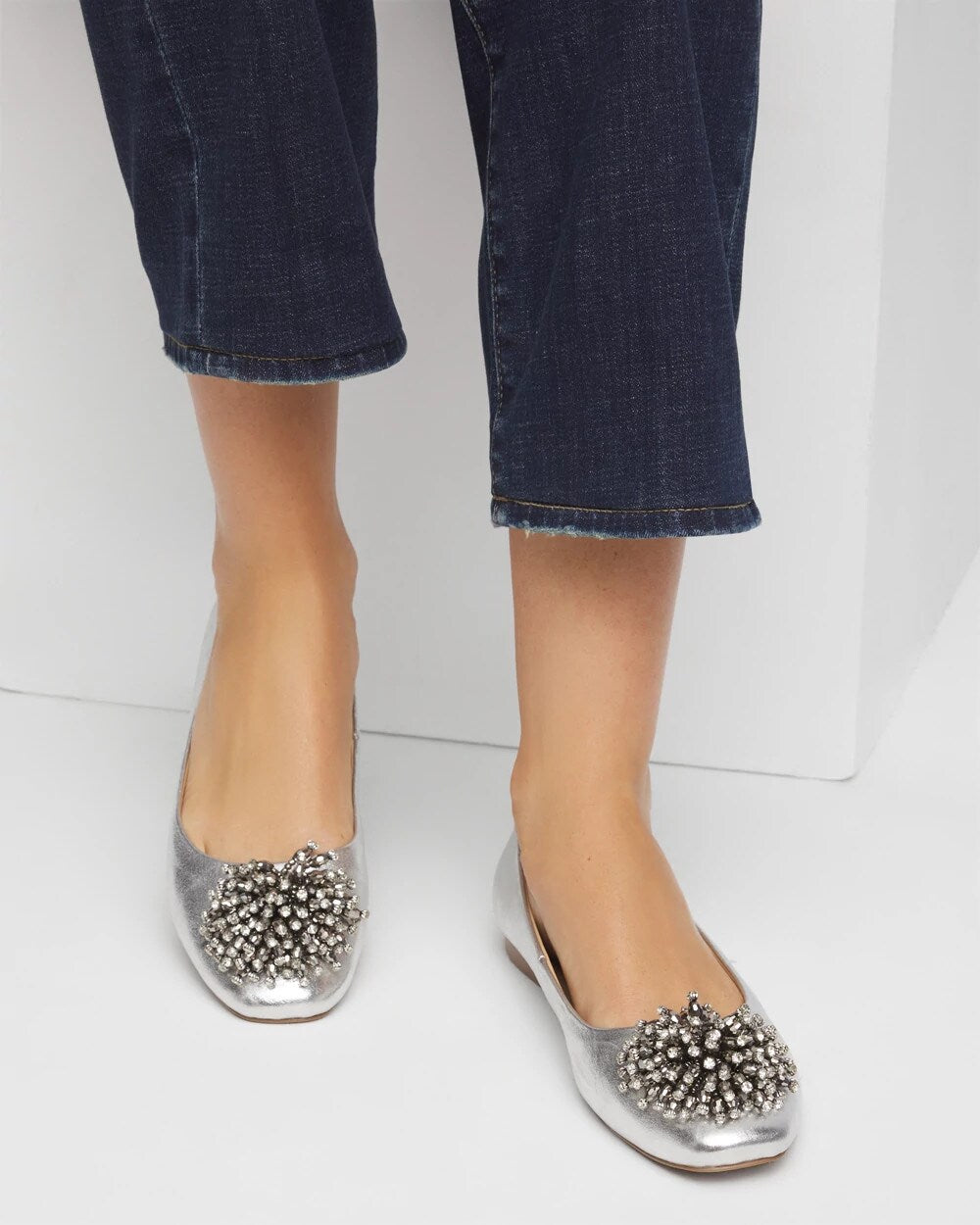Chico's Accessories Omega Beaded Ballet Flats