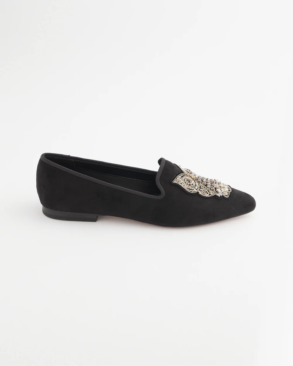 Chico's Accessories Black Microsuede Loafers