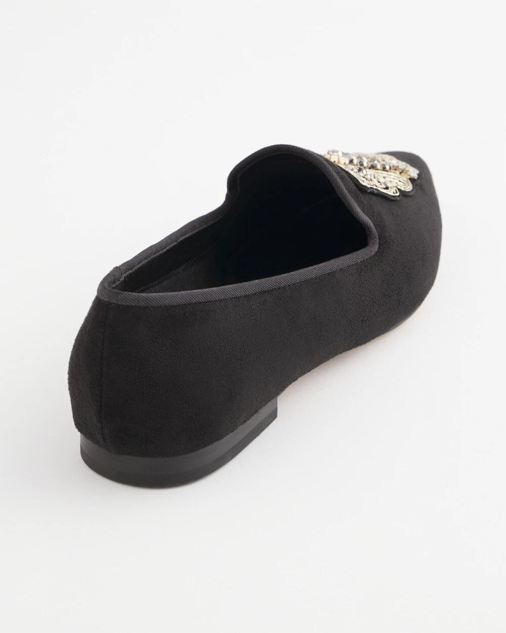 Chico's Accessories Black Microsuede Loafers