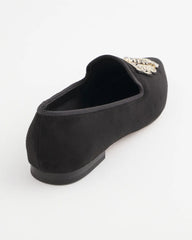 Chico's Accessories Black Microsuede Loafers