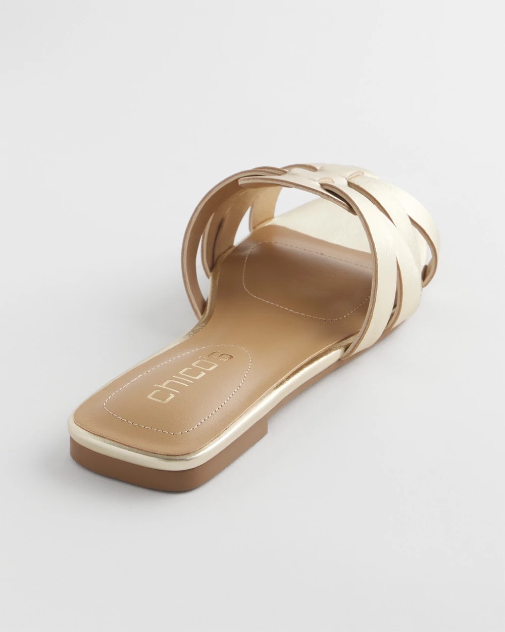 Chico's Accessories Leather Cassidy Cross-Strap Slide Shoes