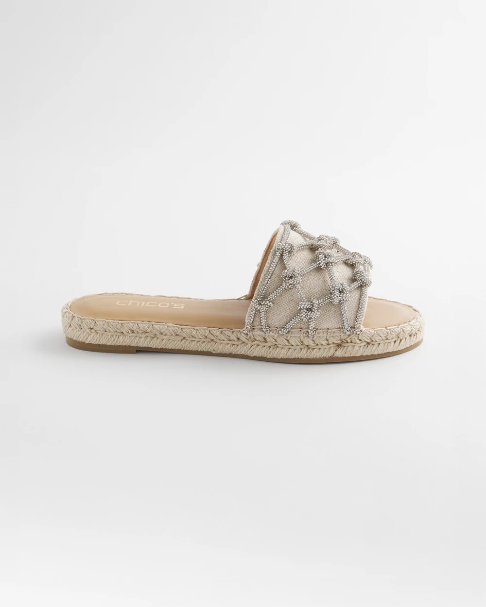 Chico's Accessories Linen Knotted Espadrille Slides